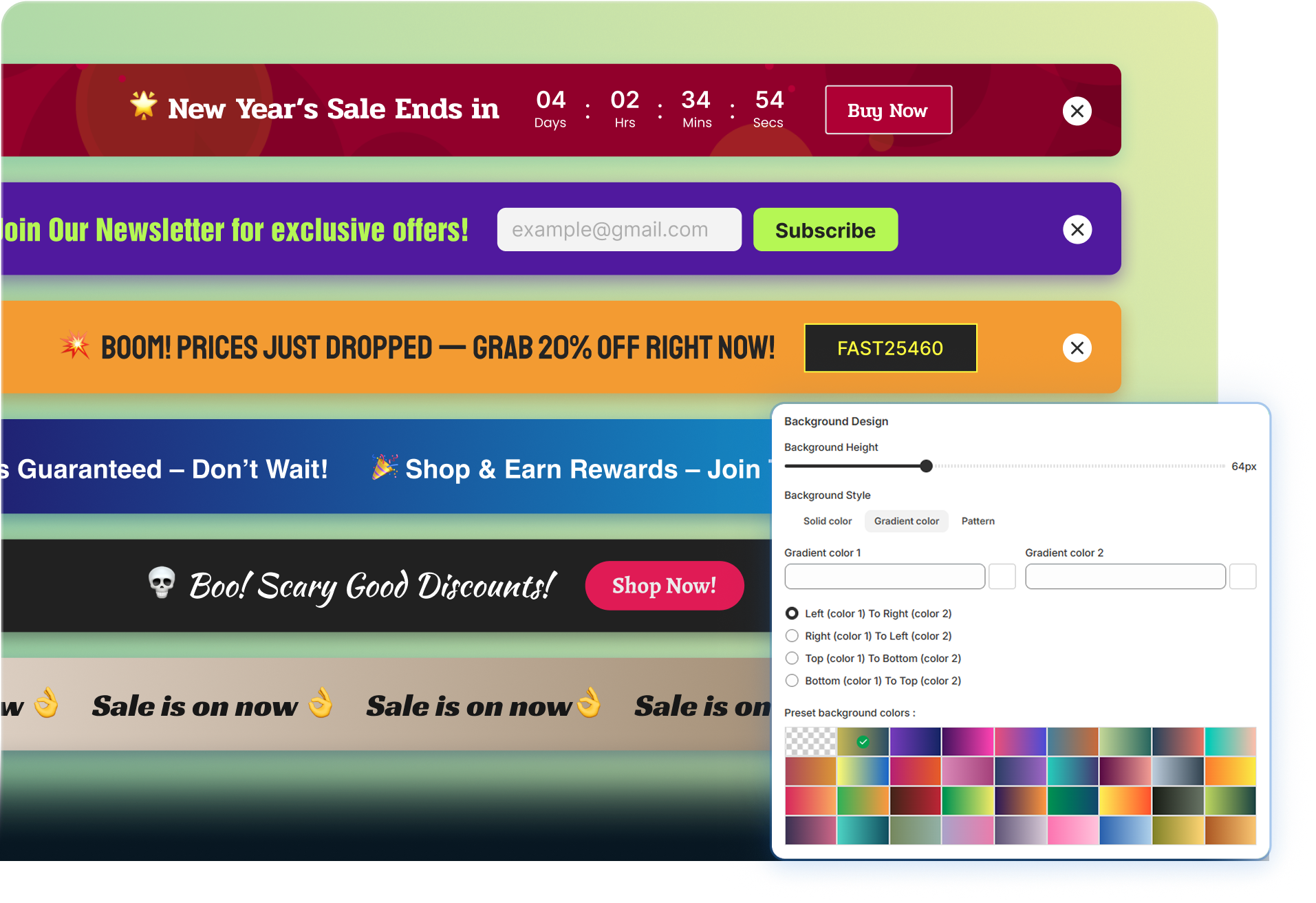 Marketing dashboard interface showing sales performance metrics